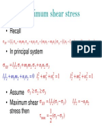 Maximum Shear Stress: - Recall