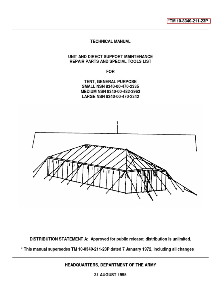 TM10834021123P GP Tents Parts List1995 Manufactured Goods