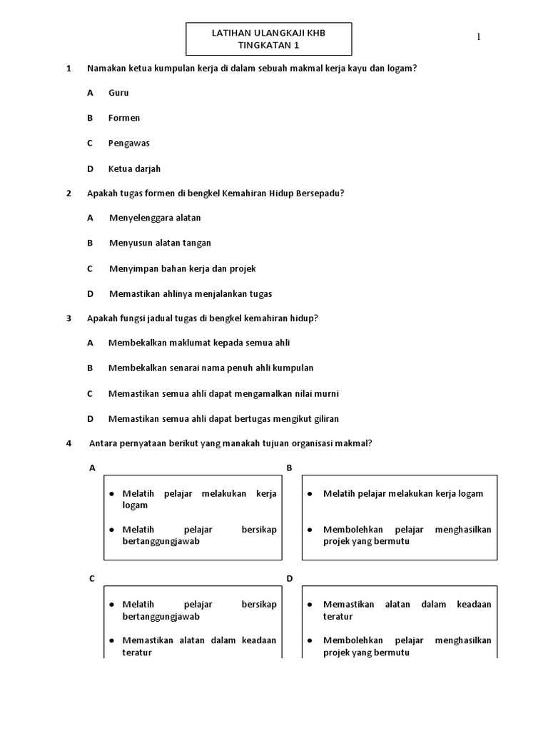 Kemahiran Hidup Tingkatan 1 Pdf