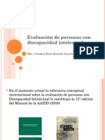 Evaluacion de Personas Con Discapacidad Intelectual Lic. Carmen Barron