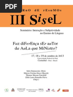 Caderno de Resumos III Sisel