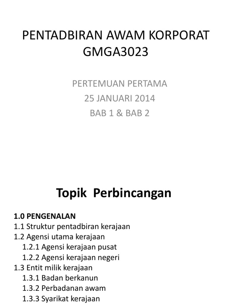 Pentadbiran Awam Korporat Pdf