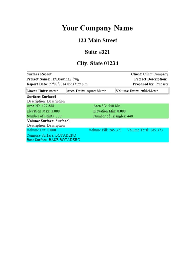 Surface Report for Project Analysis | PDF