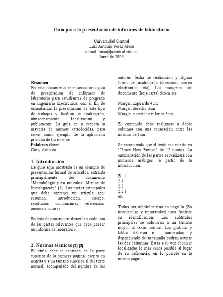 Modelo de Informe IEEE | PDF | Publicación | Science