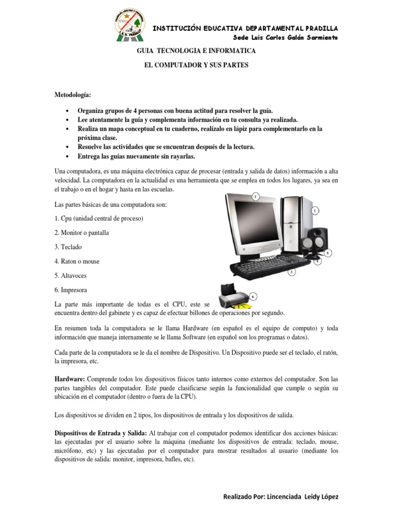 Partes de la Computadora para Niños | PDF | Periférico | Hardware de la ...
