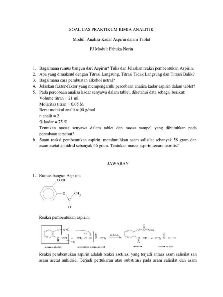 Contoh Soal Kimia Analitik Dunia Sosial
