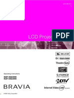 Sony Bravia Kdf-50e3000 LCD Projection TV - Manual