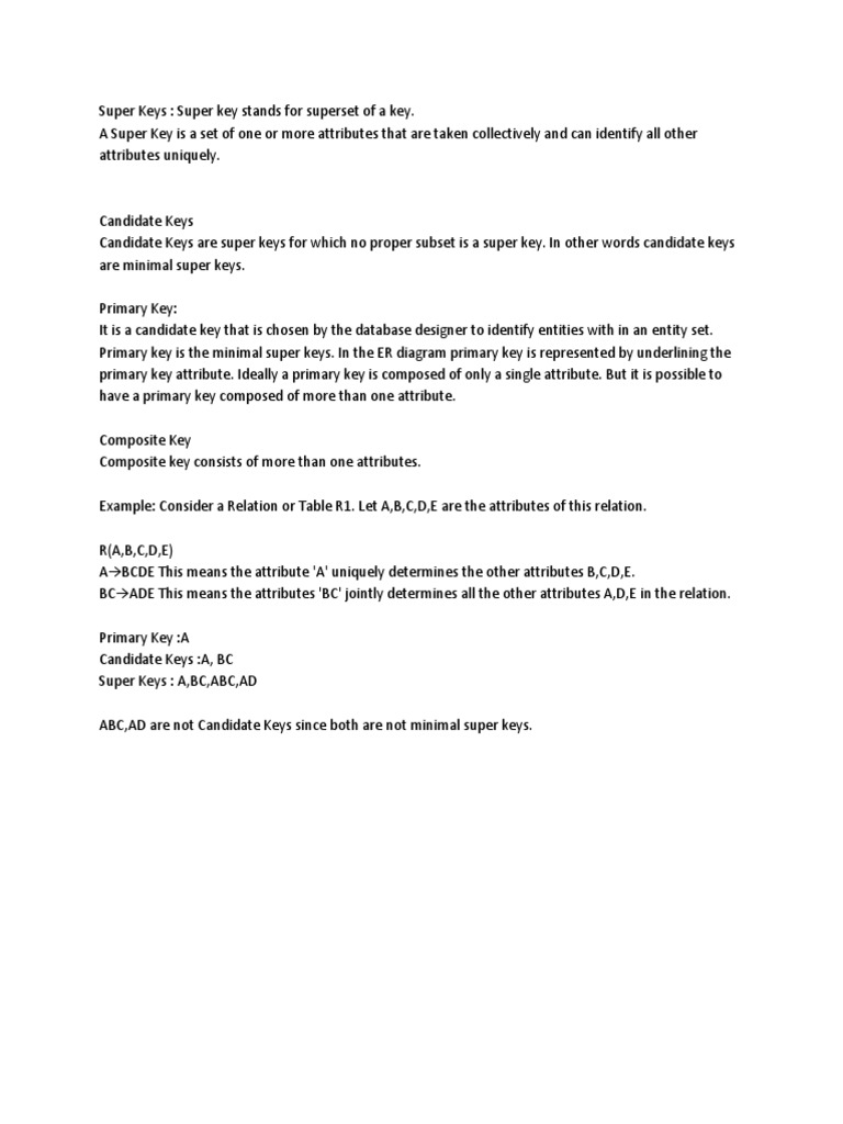 Database Key Concepts Explained | PDF