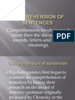 Comprehension of Sentence (Psycholinguistics)