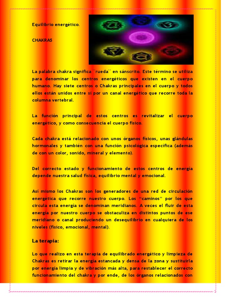 Equilibrio y limpieza de chakras | PDF | Chakra | Las emociones