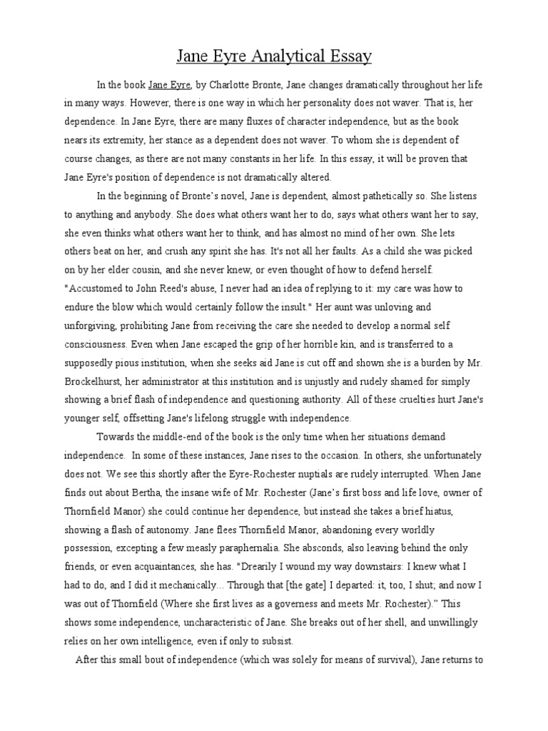 Essay About Jane Eyre | WOW Essays