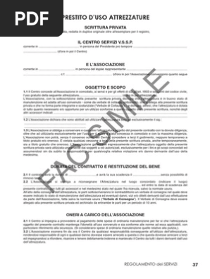 Prestito Uso Attrezzature