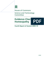 UK House of Commons - Homeopathy Evidence Check 2