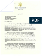 140407 Letter to President Obama Re Declassification of the SSCI's Study of the CIA's Detention and Interrogation Program - Public