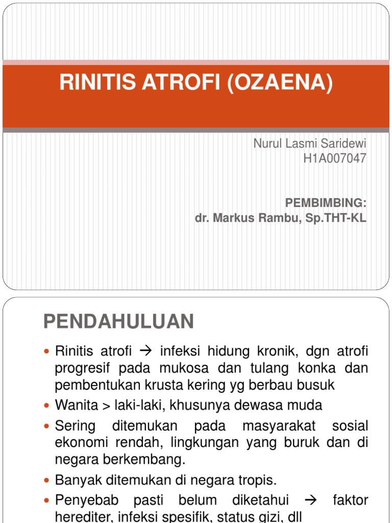 Rinitis Atrofi (Ozaena) | PDF
