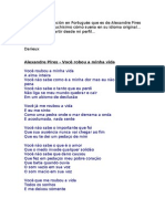 Letra de Alexandre Pires - Você Robou A Minha Vida