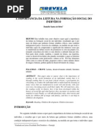 A IMPORTÂNCIA DA LEITURA NA FORMAÇÃO SOCIAL DO INDIVÍDUO