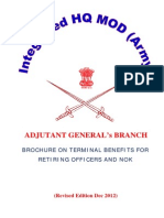 Brochure On Terminal Benefits For Army Officers