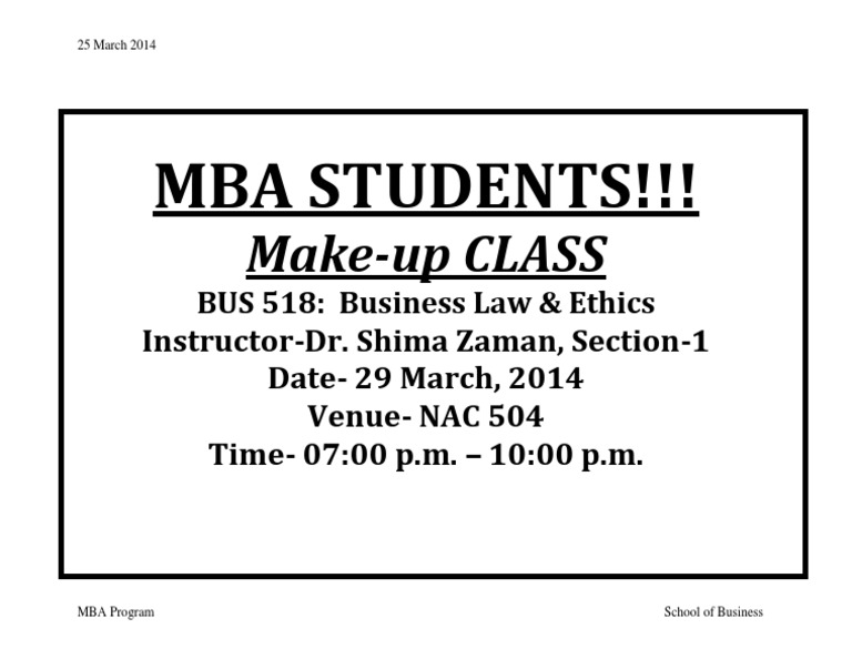 Make Up Class | PDF | Business