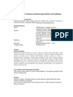 Metabolomics in Human Nutrition Opportunities and Challenges