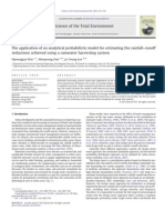 The Application of An Analytical Probabilistic Model For Estimating The Rainfall-Runoff Reductions Achieved Using A Rainwater Harvesting System