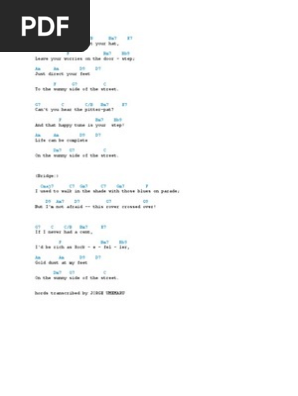 Sunny Side Of The Street Chords And Lyrics Pdf