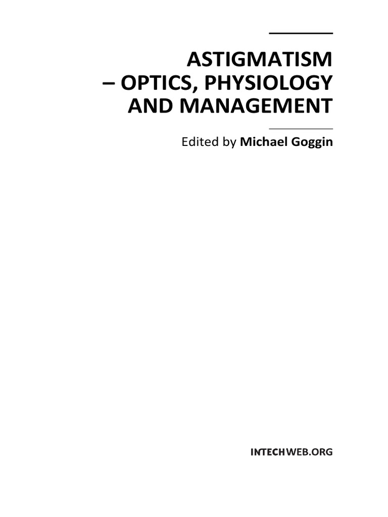 Astigmatism - Optics Physiology and Management | PDF | Human Eye | Cornea