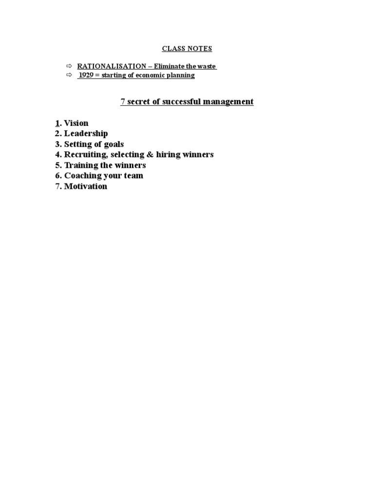 Class Notes | PDF | Business | Self-Improvement