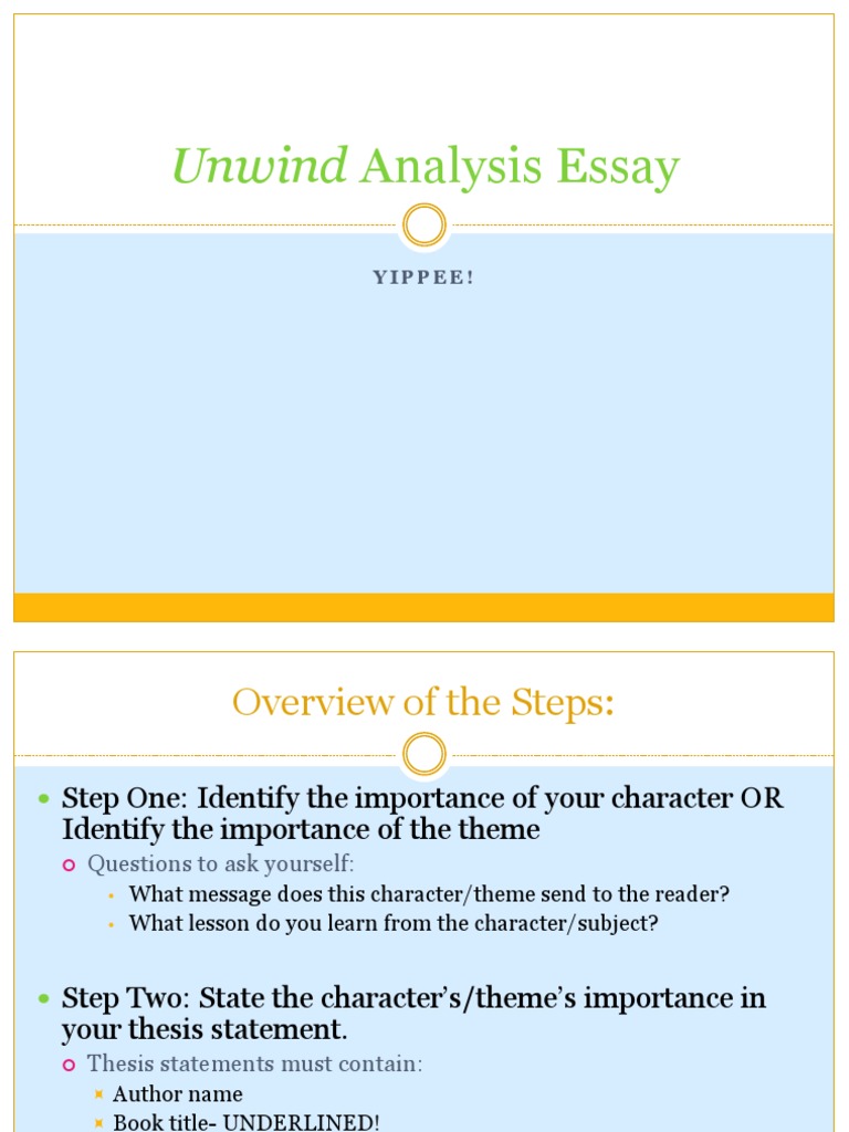Unwind essay examples picture