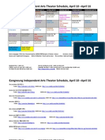 Gangneung Independent Arts Theater Schedule, April 10 - April 16