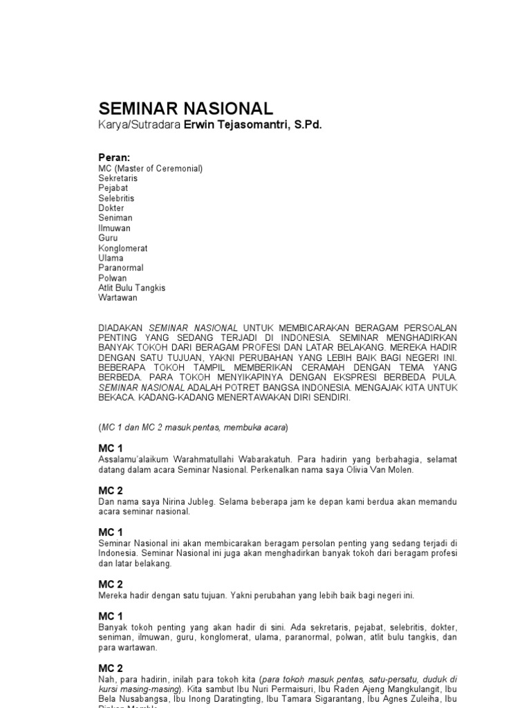 Naskah Drama SEMINAR NASIONAL