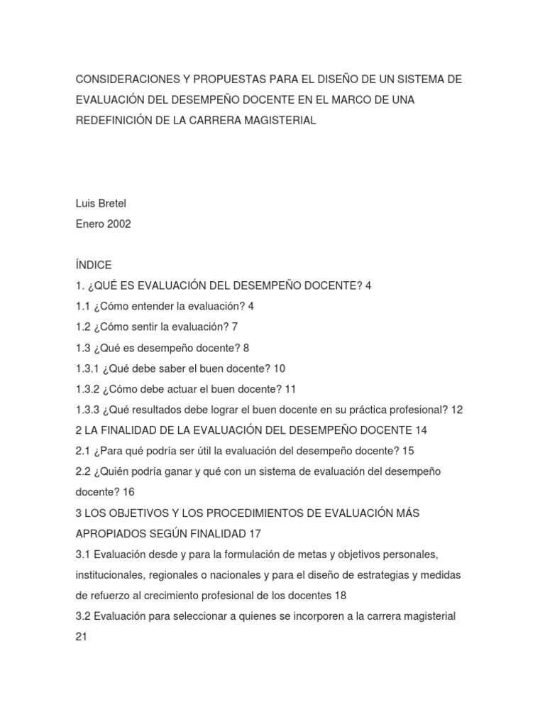 Sistema de Evaluación del Desempeño Docente | PDF | Evaluación | Maestros