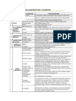 Especificaciones y Cuadros de Areas