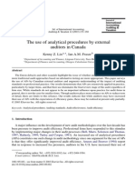 The Use of Analytical Procedures by External Auditors in Canada