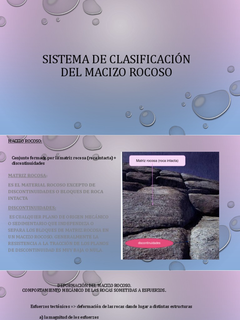 Clasificación del Macizo Rocoso | PDF | Roca (geología) | Tectónica
