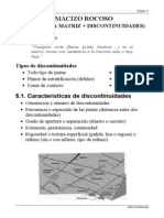 Tema 5: El Macizo Rocoso: 5.1. Características de Discontinuidades