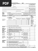 2011 Irs Tax Form 1040 a Individual Income Tax Return