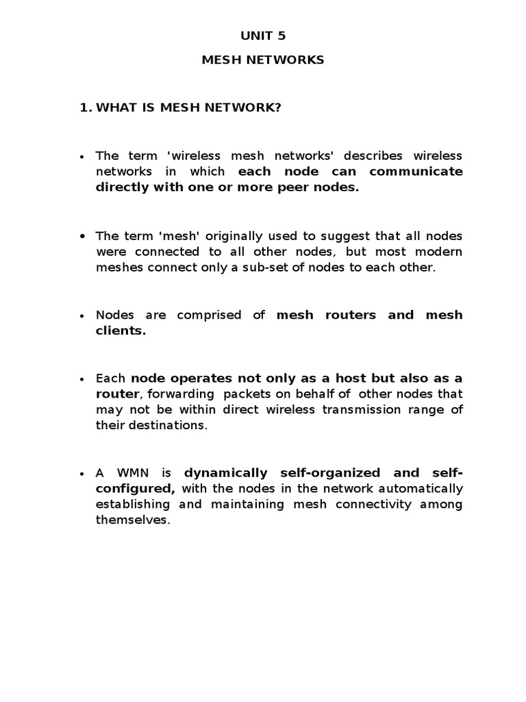 Unit 5 Mesh Networks Upto 802 | PDF | Router (Computing) | Computer Network