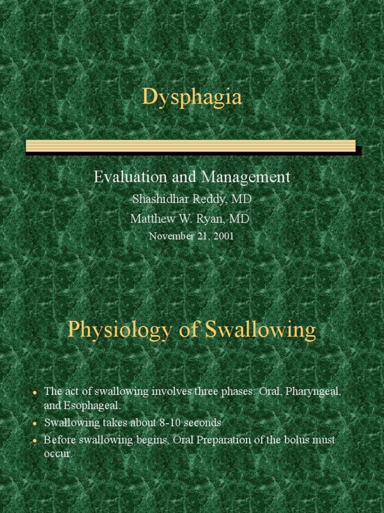 Dysphagia 2001 11 Slides | PDF | Clinical Medicine | Medical Specialties