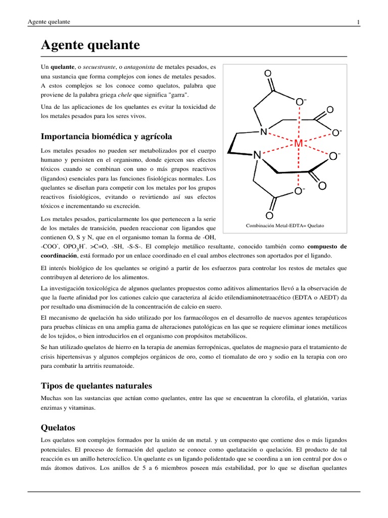 Agente Quelante | PDF | Quelación | Química Inorgánica