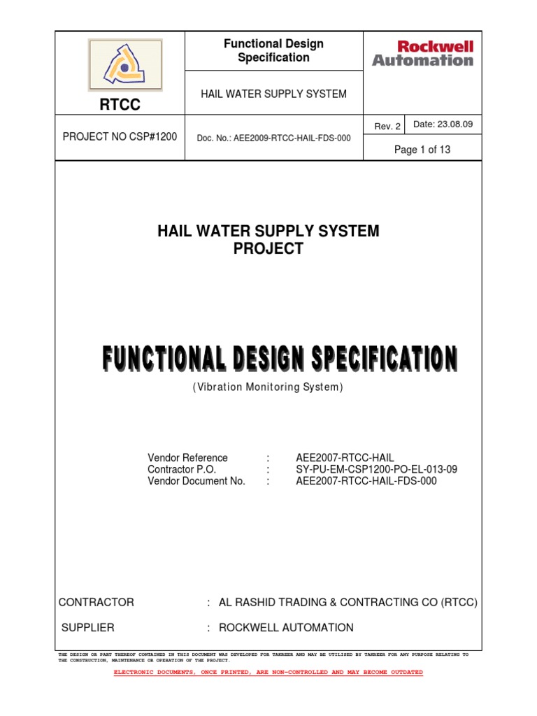 Functional Design Specification | PDF | Programmable Logic Controller ...