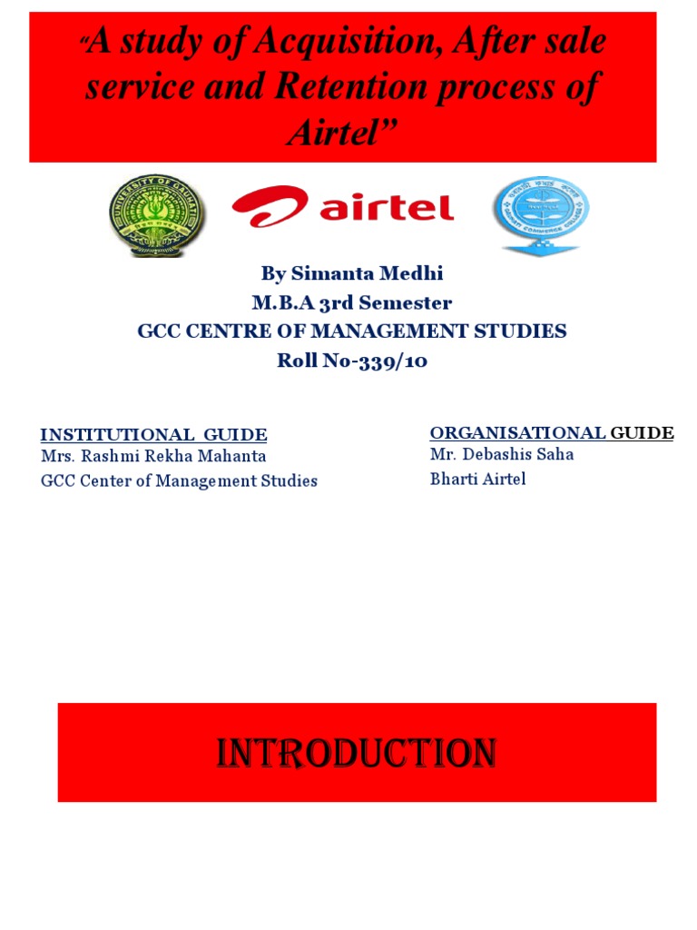 Project On After Sale Service, Acquisition and Retention Process of