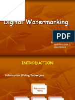 Digital Watermarking: By, Prathyusha S 12012D0519