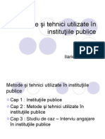 Metode Şi Tehnici Utilizate În Instituţiile Publice