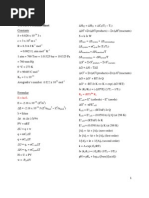 CM 1401 Formulae Sheet: E = hc/λ K = (RT) K