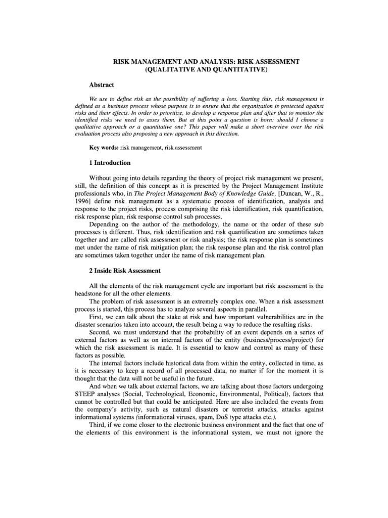 Qualitative and Quantitative Risk Assessment | PDF | Risk | Risk Management
