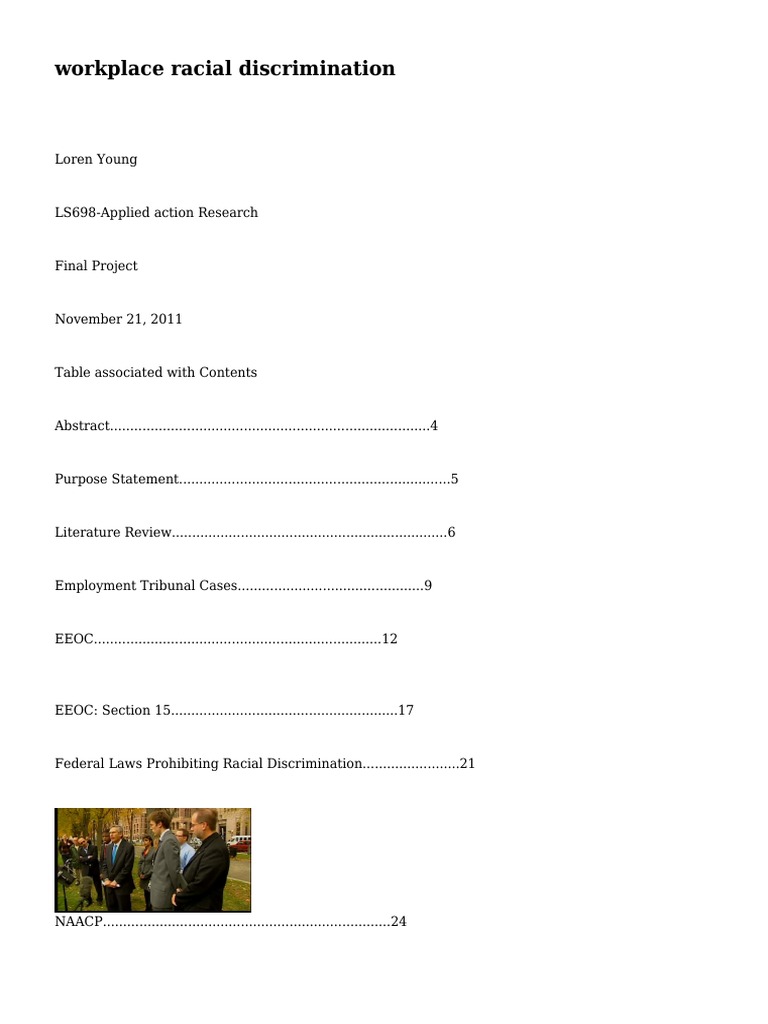 Workplace Racial Discrimination Analysis | PDF | Equal Employment ...