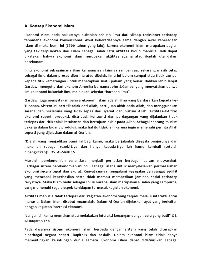 15+ Makalah Ekonomi Islam Dalam Muamalah