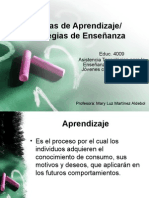 Teorias de Aprendizaje y Estrategias de Enseñanza