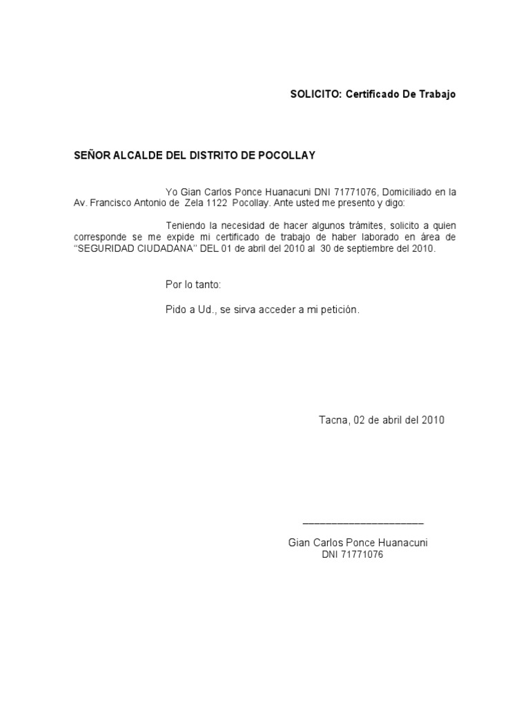 Modelo de Solicitud de Certificado de